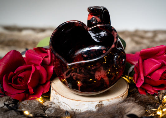 Red Splattered Heart Cauldron Mug