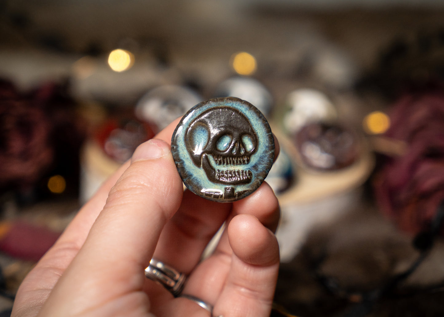 Black Skull Pins (5 Colour Options)