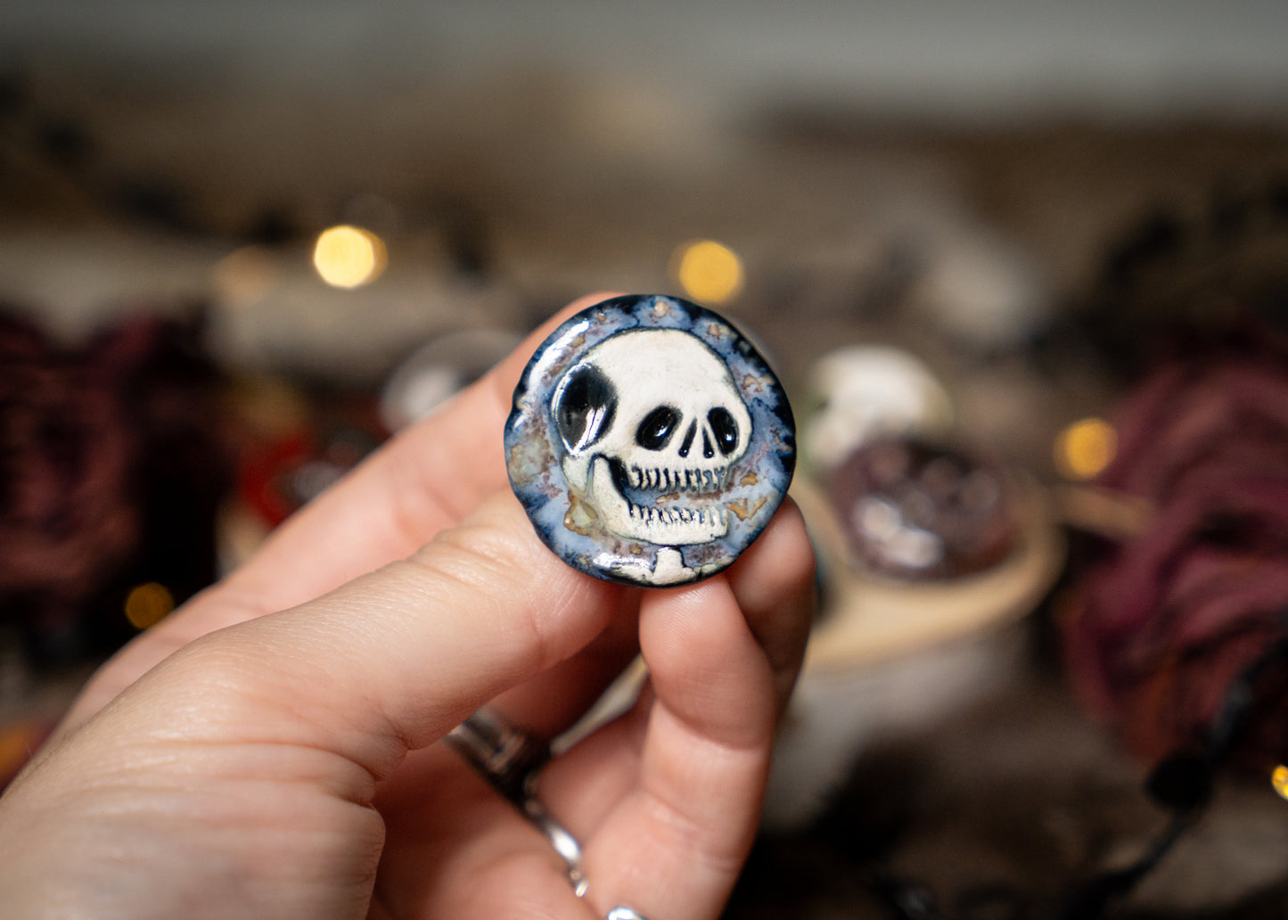 White Skull Pins (4 Colour Options)