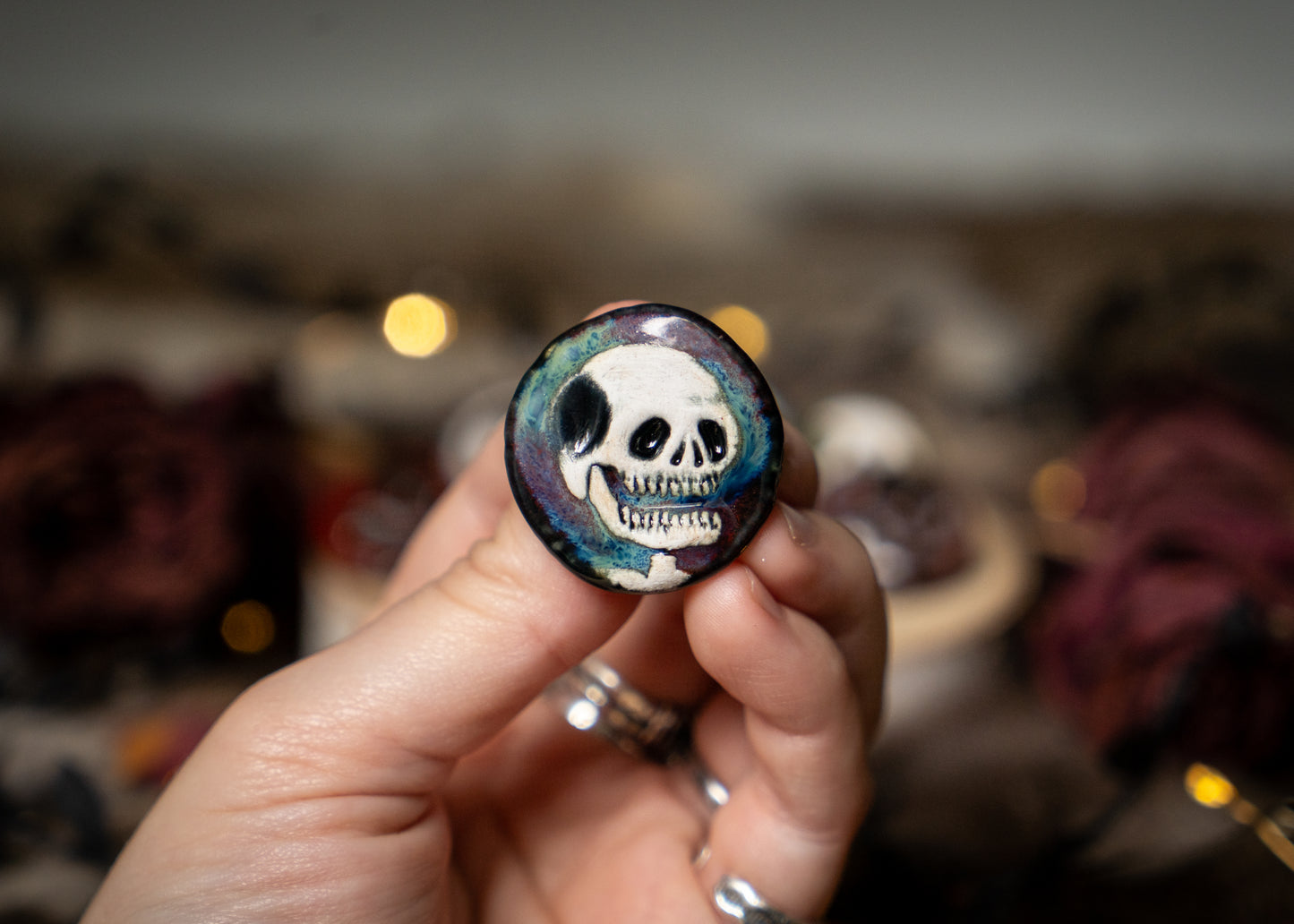 White Skull Pins (4 Colour Options)