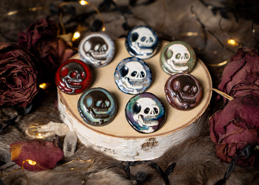 Black Skull Pins (5 Colour Options)