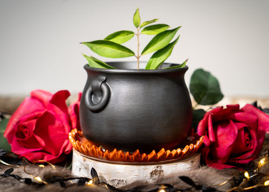 Small Flaming Cauldron Planter