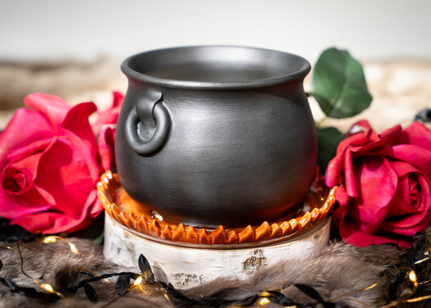Small Flaming Cauldron Planter
