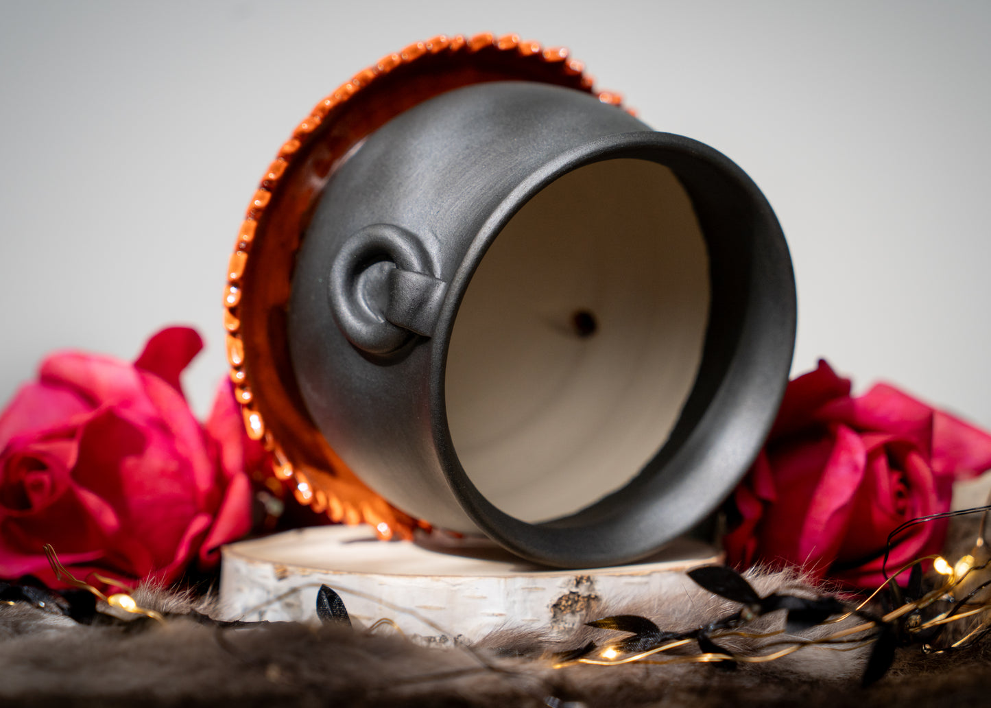 Small Flaming Cauldron Planter