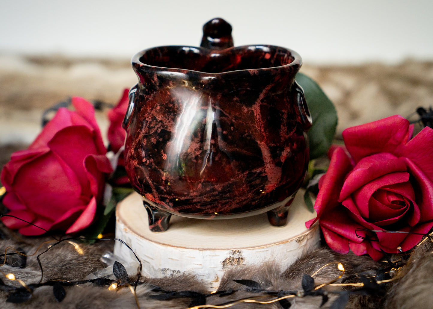 Red Splattered Heart Cauldron Mug