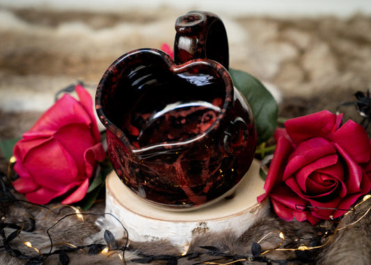 Red Splattered Heart Cauldron Mug