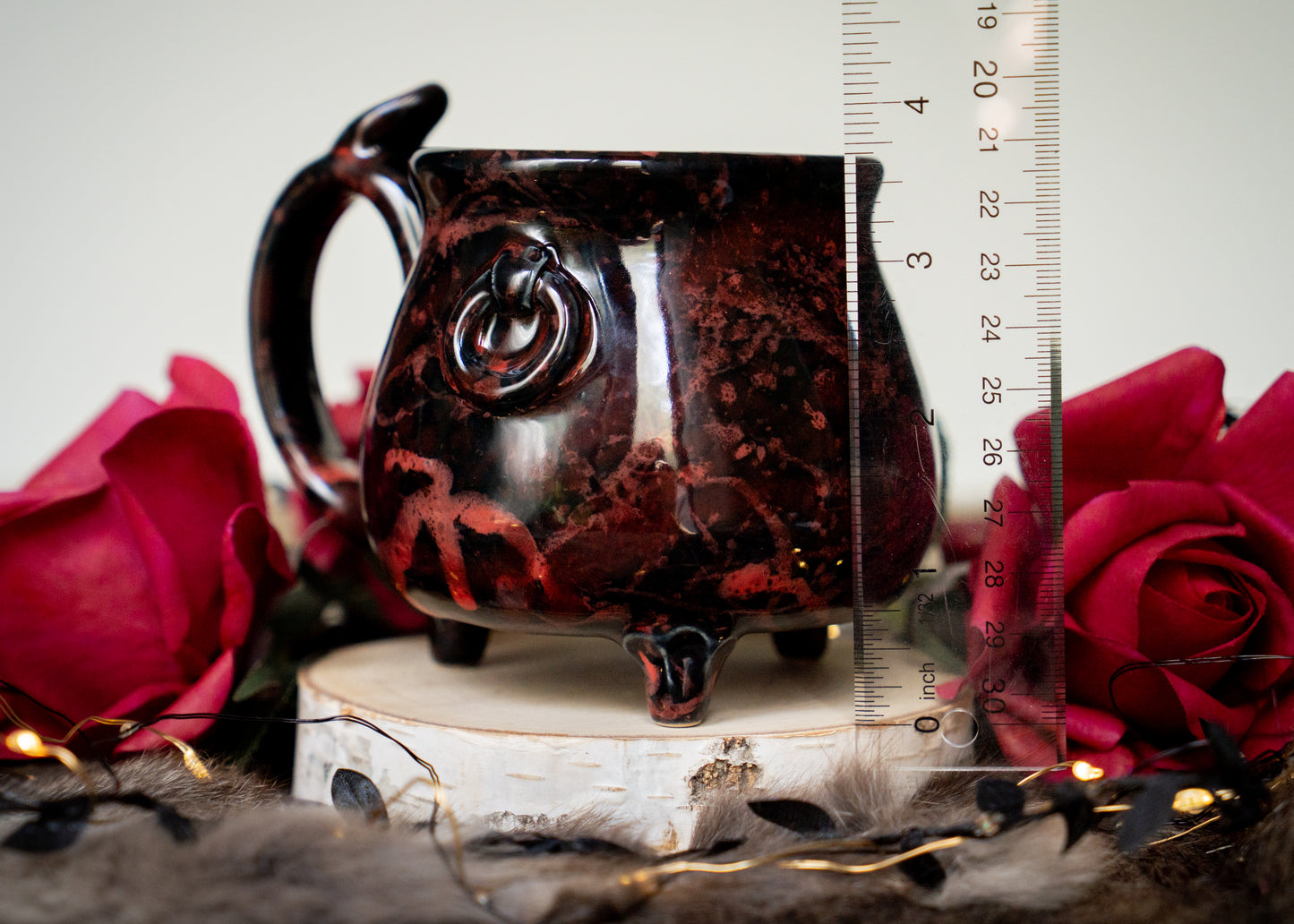 Red Splattered Heart Cauldron Mug