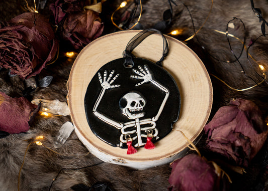 Razzle Dazzle Red Tassel Skeleton Ornament