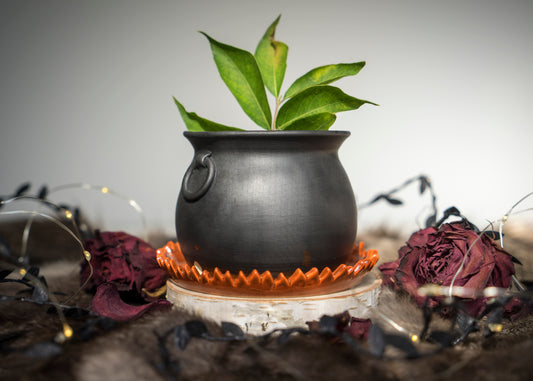 Small Flaming Cauldron Planter