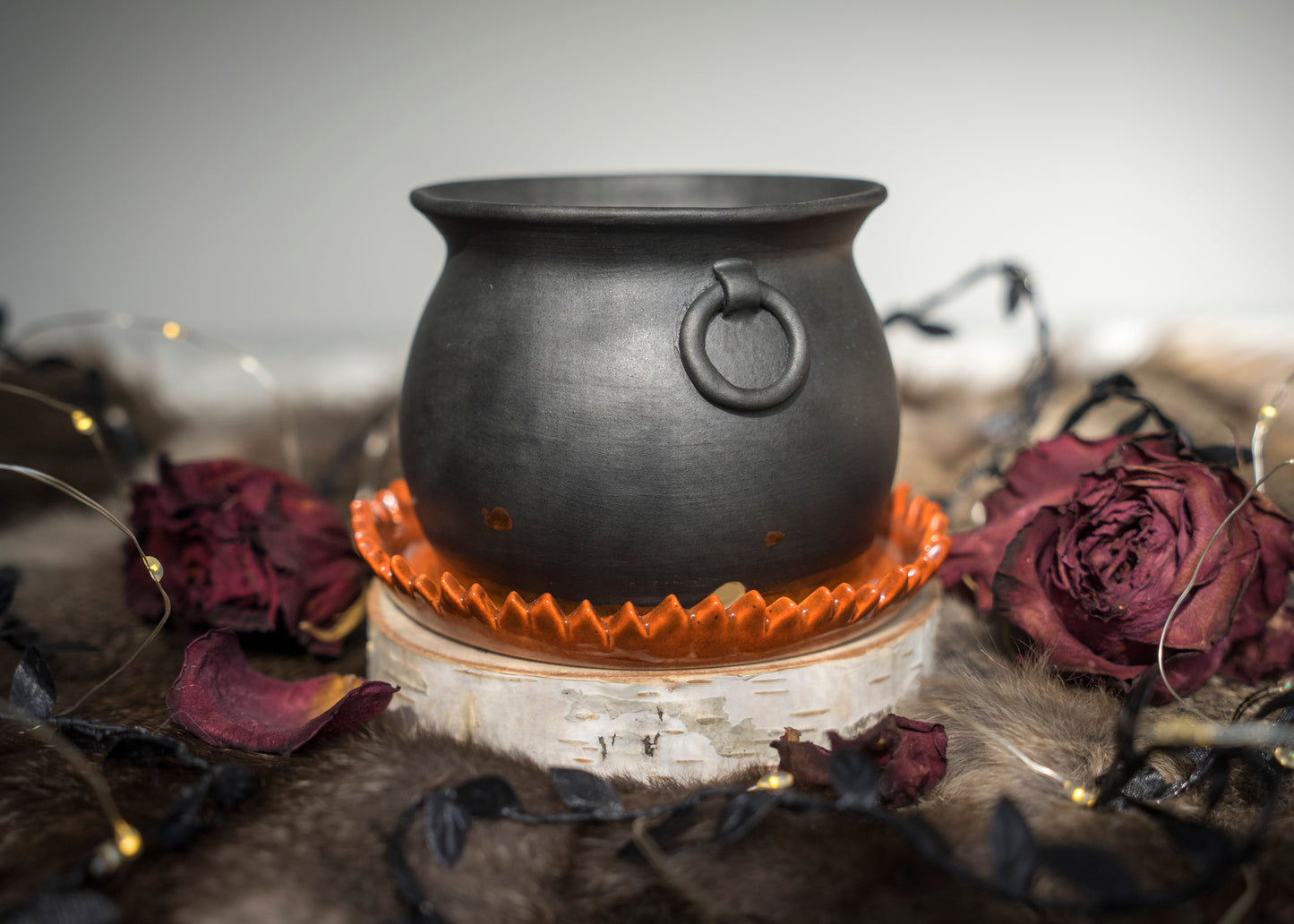 Small Flaming Cauldron Planter