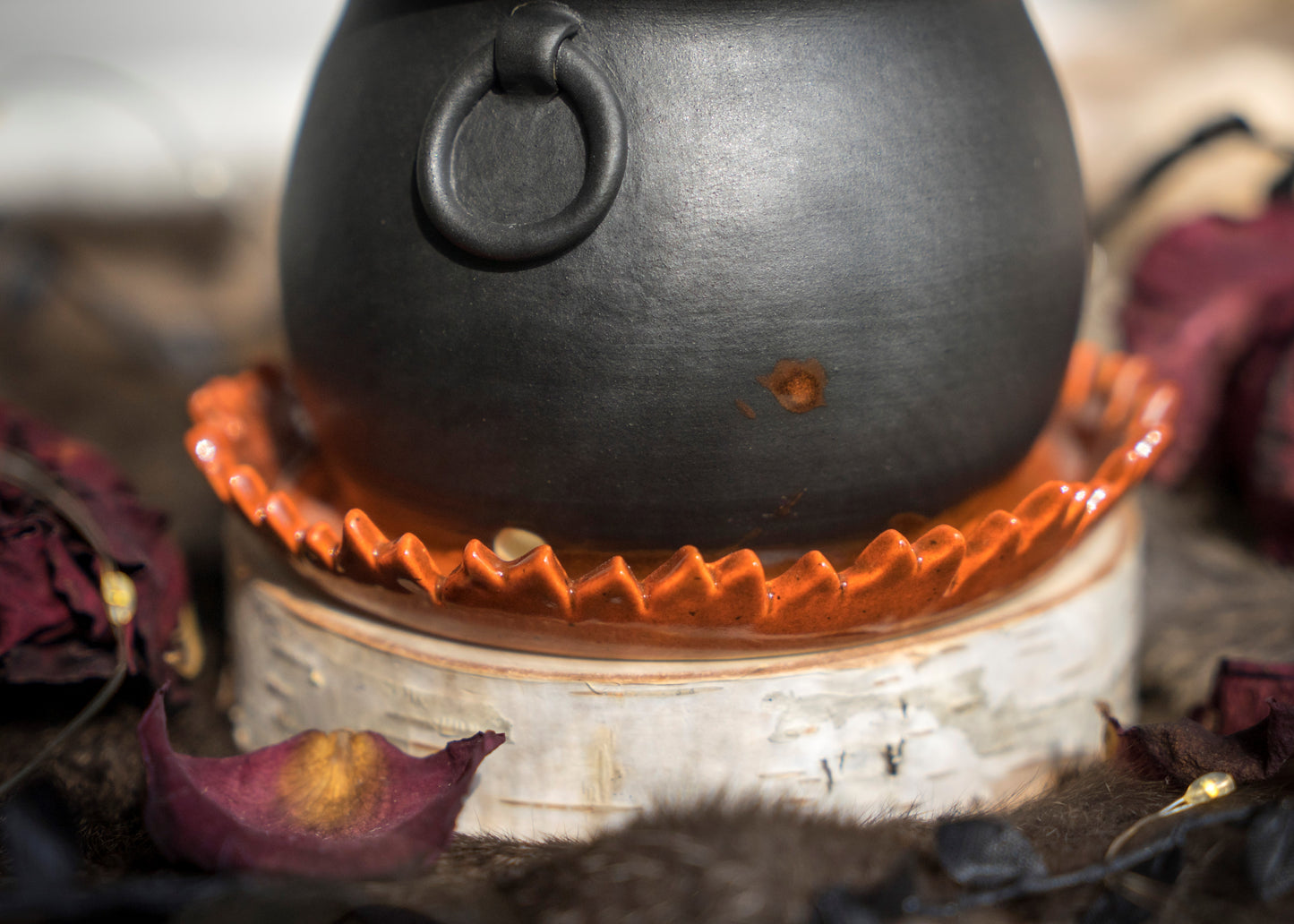 Small Flaming Cauldron Planter