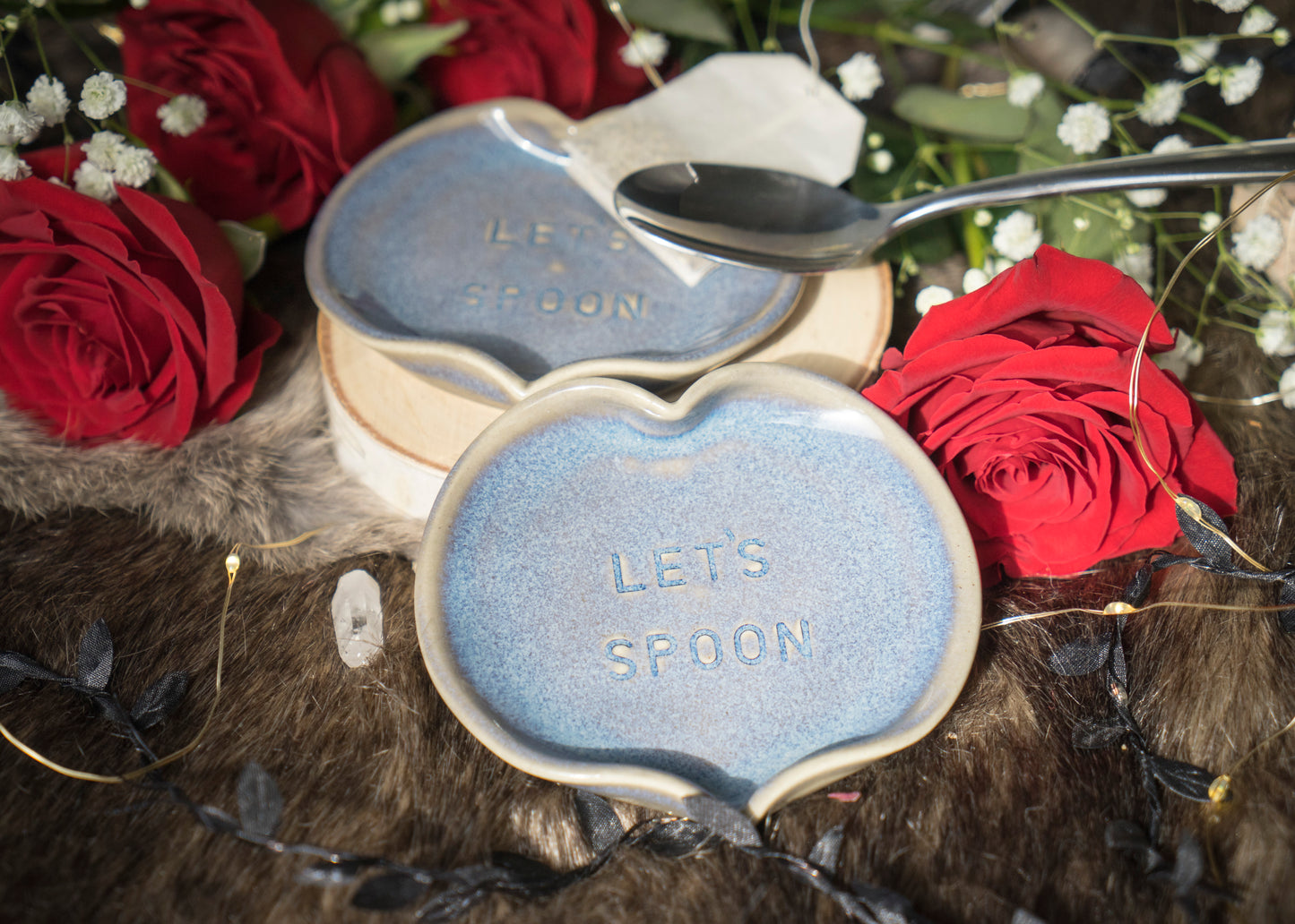 "Let's Spoon" Small Heart Spoon Rest