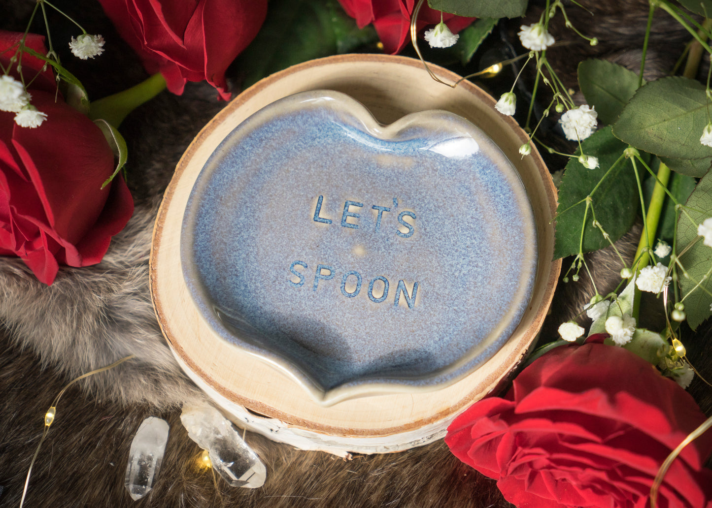 "Let's Spoon" Small Heart Spoon Rest