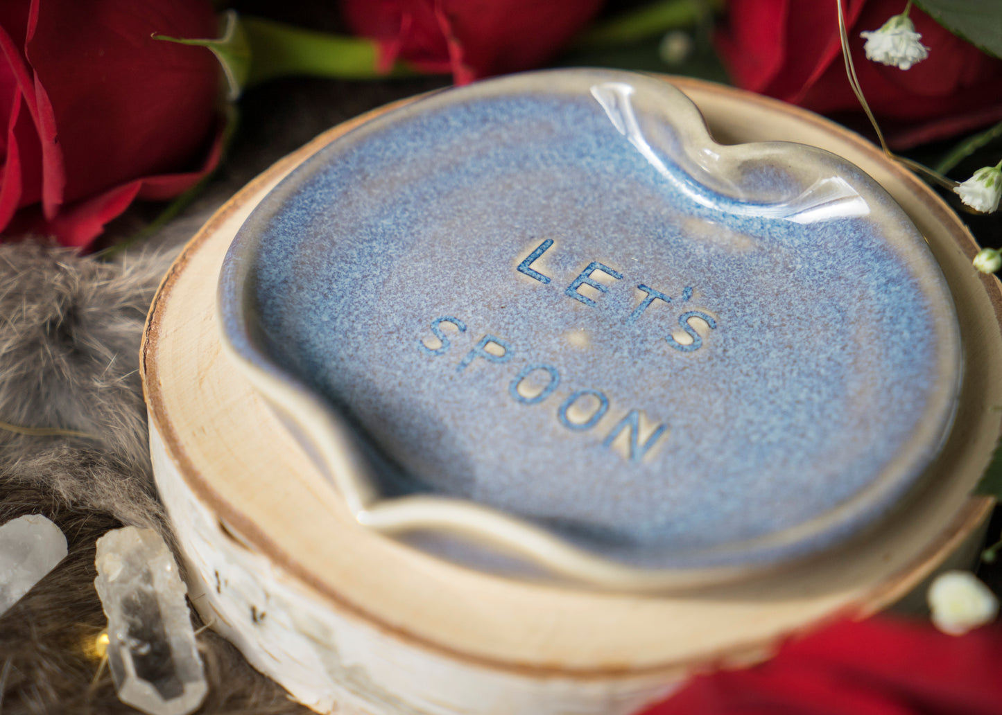 "Let's Spoon" Small Heart Spoon Rest