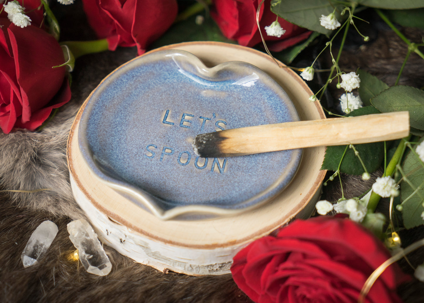 "Let's Spoon" Small Heart Spoon Rest