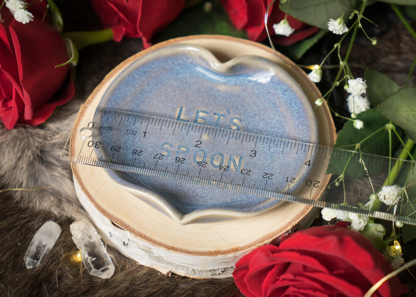 "Let's Spoon" Small Heart Spoon Rest