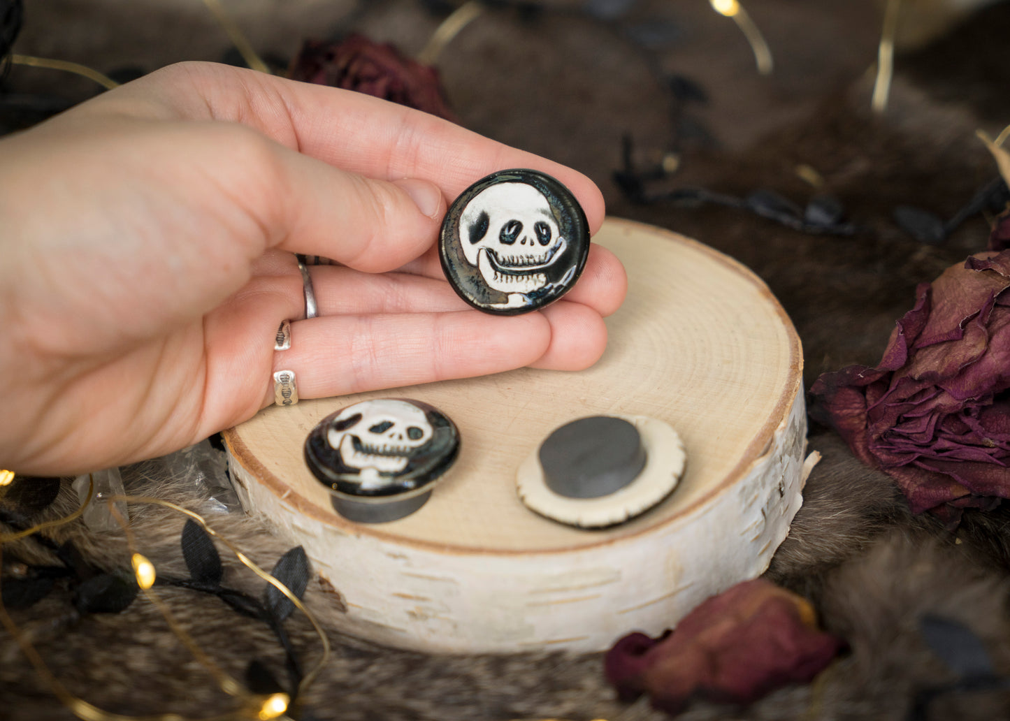 White Skull Magnets (6 Colour Options)