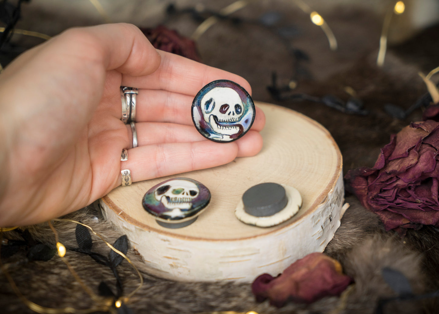 White Skull Magnets (6 Colour Options)